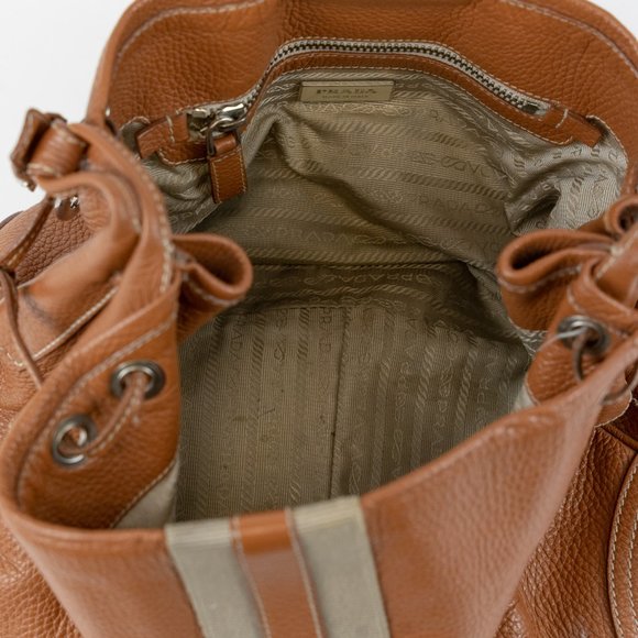 Prada Striped Leather Shoulder Bag - Picture 8 of 9